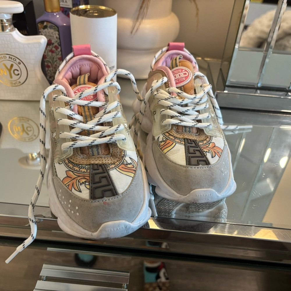 Versace White Sneakers with Iconic Medusa Detail - Picture 3 of 5